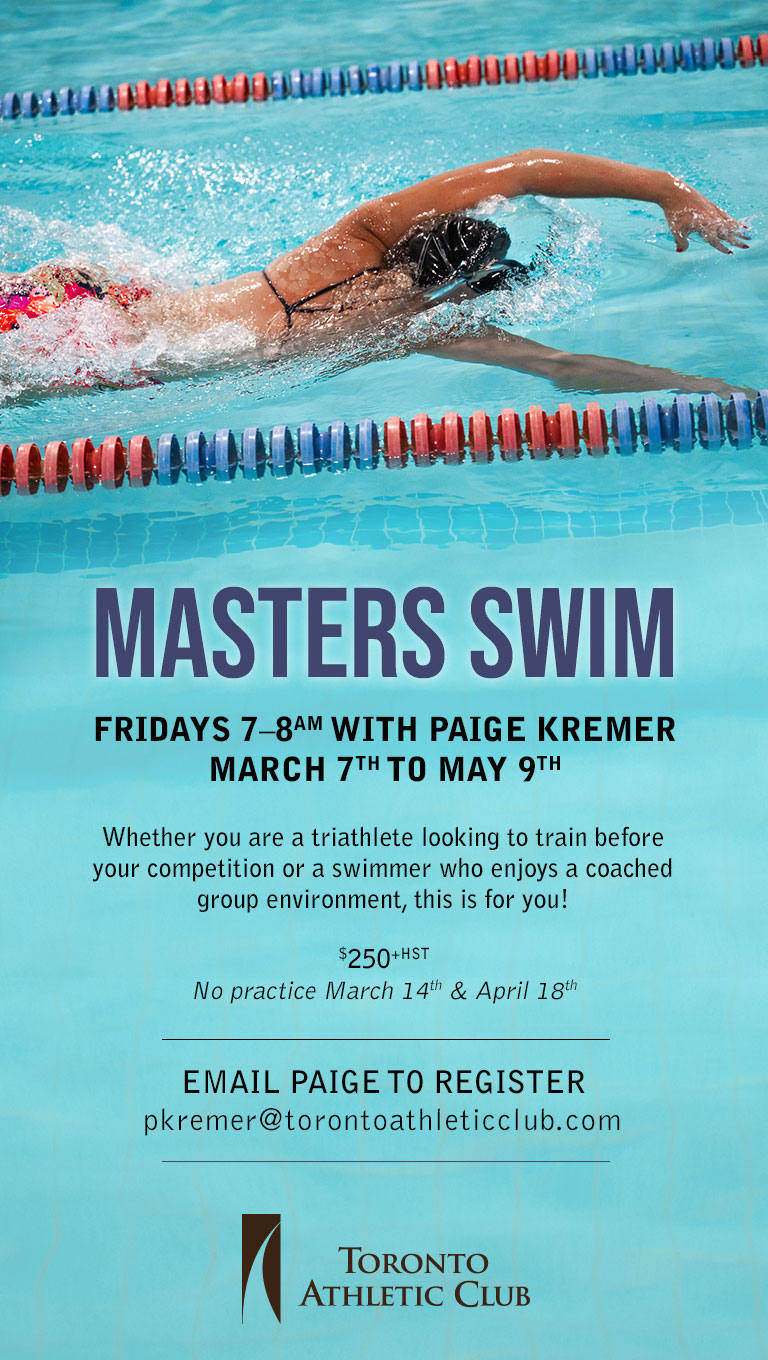 Masters Swim - Fridays, 7-8am with Paige Kremer - March 7th - May 9th