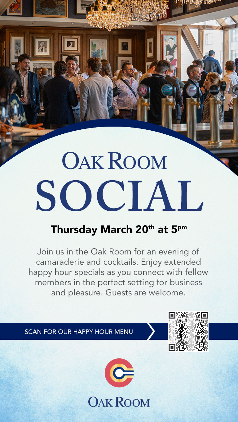 Oak Room Social - March 20th at 5pm