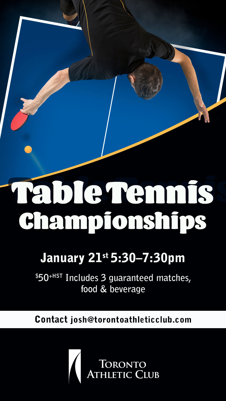 Table Tennis Championships - January 21st, 5:30-7:30pm